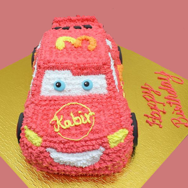 Lightening Mcqueen Car Shape cake