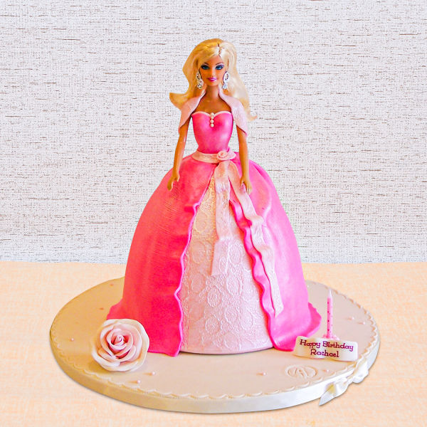 Pinkish Barbie Fondant Cake