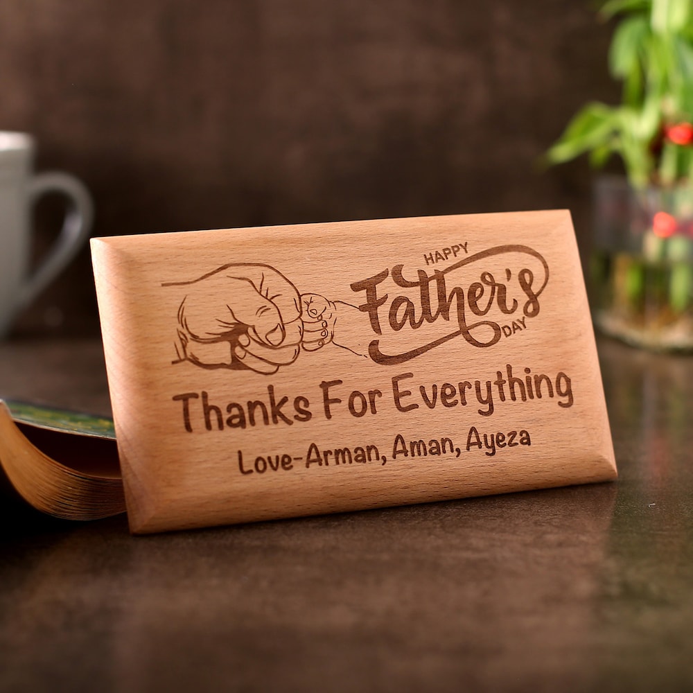 Father Day Engraved Wooden Plaque